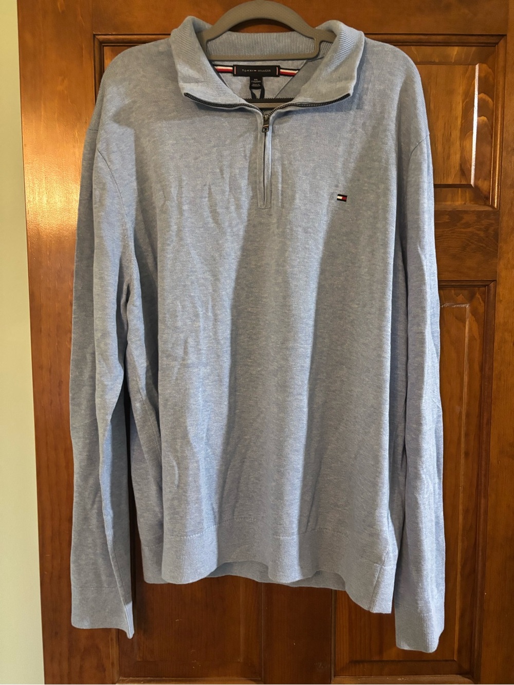 Tommy Hilfiger Light Blue Half-Zip Knit Pullover